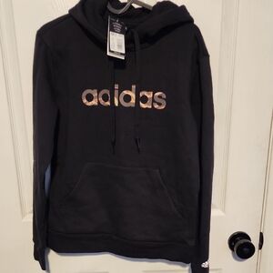 Adidas Black Hoodie with Rose Gold Logo